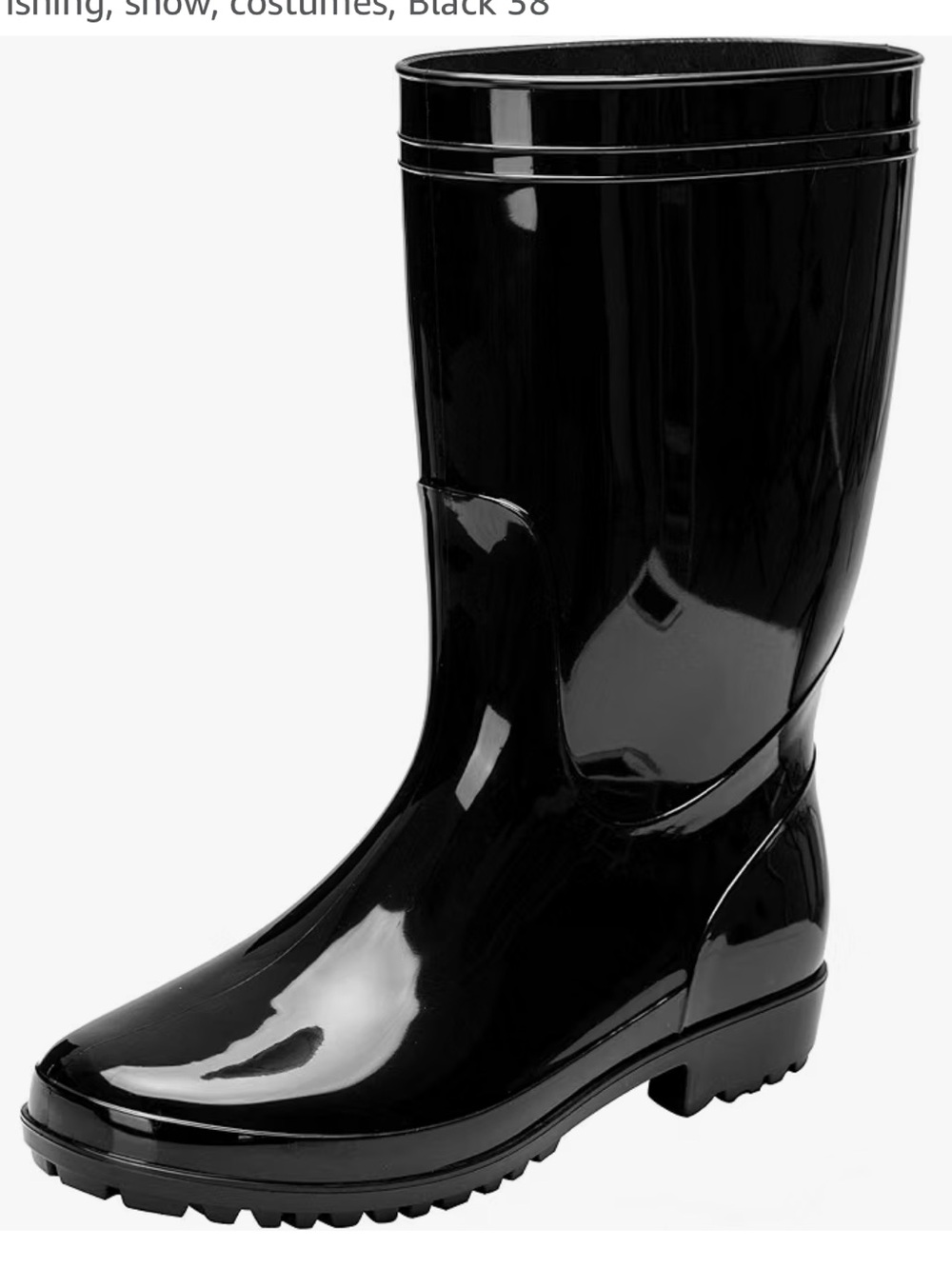 Black Rain Boots Men’s 9.5 Mid Calf Waterproof Anti Slip Rubber